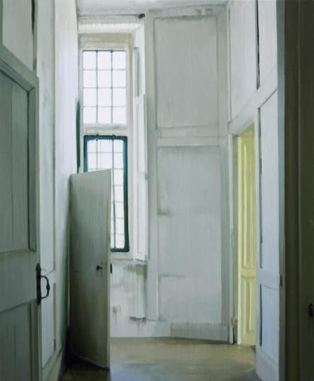 Hallway Doors 2022 oil on wood 74 x 61 cm - Jan Ros 